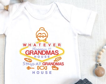 Grandma Baby  What Happens At Grandmas Stays At Grandmas, Las Vegas Baby Grandma , New Grandma  Grandma shirt Nana onesie, Onesie®