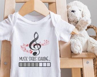 Music Skills Loading, Music Teacher Gift, Cute Music s, Baby Girl Gift, Baby Boy Outfit, Music Notes, Long Sleeve, Baby Shower Gift, Onesie®