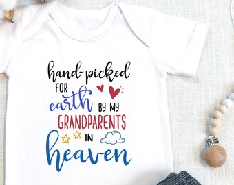 Personalized Hand Picked For Earth , Baby Bodysuit, Baby Girl Outfit, Baby Boy Outfit, Baby Announcement , Custom Name, Grandpa, Onesie®
