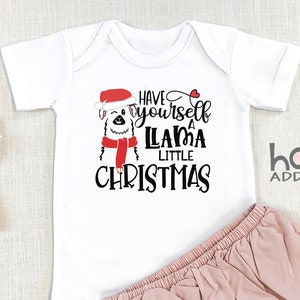 Llama Christmas , Have Yourself A Llama Little Christmas Shirt for Kids, Toddler Shirt For Girl, Baby Gift Outfit, Long Sleeve, Onesie®
