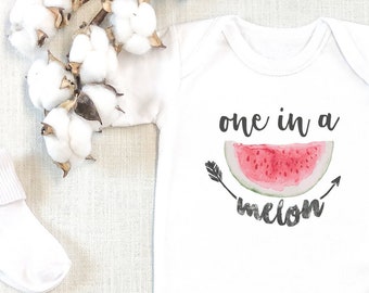 One In A Melon Birthday  Bodysuit, Watermelon Birthday, Smash Cake Birthday, Baby Girl Clothes, Baby Shower Gift, First Birthday, Onesie®