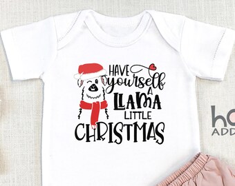 Llama Christmas , Have Yourself A Llama Little Christmas Shirt for Kids, Toddler Shirt For Girl, Baby Gift Outfit, Long Sleeve, Onesie®