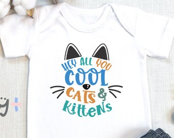 Cool Cats and Kittens , Crazy Cat Lady, Cat Lover Gift, Toddler Shirt, Cat , Kitten, Kids Cat Shirt, Baby Boy , Baby Girl, Onesie®
