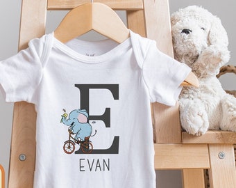 Custom Elephant , Elephant Baby Shower, Animal , Baby Name , Elephant Baby Bodysuit, Girl Boy Infant Newborn Baby, Onesie®