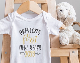 Custom New Year , Bodysuit, Baby's 1st New Year 2023, My First New Years, Baby Name Clothes, Christmas Gift, Personalized, Onesie®
