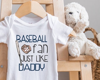Custom Baseball Fan Just Like Daddy , Cute Baseball Bodysuit, Future Baller, Baseball Team, Toddler Shirt, Personalized Baseball, Onesie®