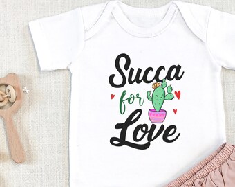 Succa For Love  Bodysuit, Funny Baby s, Cute Niece Nephew Baby Shower Gift, Baby Clothes, Plant , Vegan s, Cactus, Onesie®