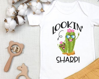 Cactus , Looking Sharp,  Funny Pun Baby Girl , Plant , Funny Baby s, Succulent Baby Shower Gift, Baby Girl Clothes, Onesie®