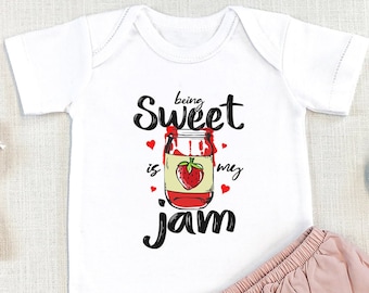 Being Sweet Is My Jam Baby , Cute Baby Bodysuit, Baby Girl Clothes, Baby Shower, Cute Southern Girl, Vegan , Fruit, Onesie®