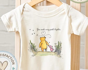 Vintage Storybook Pooh Bear Piglet Baby Bodysuit ONESIE®: You Make Every Path Brighter