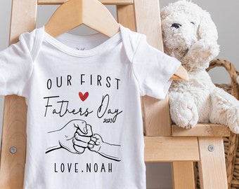 Personalized Our First Father's Day , Minimalist, Unisex , Cute Father's Day Outfit, I Love My Daddy, Custom Name, Happy, Onesie®