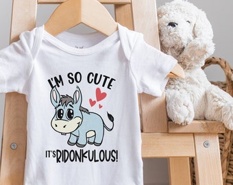 So Cute It's Ridonkulous, Cute Donkey Baby , Donkey Bodysuit, Farm  , Baby Boy , Baby Girl, Baby Shower Gift, Sassy, Onesie®