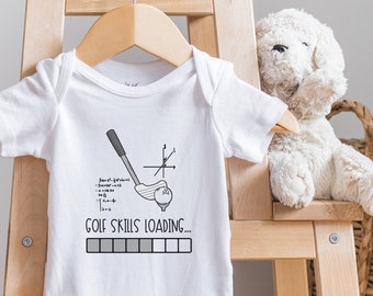 Cute Golf Baby Gift, Future Golfer, Funny Golfing Baby Bodysuit, Golf Fan, Baby Boy, Baby Girl, Toddler Shirt, Golf Skills Loading, Onesie®