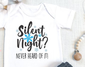 Funny Christmas , Silent Night Never Heard Of It, Funny Baby s, Christmas Outfit, Funny Christmas Shirt for Kids, Toddler Shirt, Onesie®