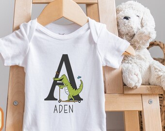 Custom Baby Boy s, Alligator Personalized Name , Baby Boy Announcement Outfit, Unique Baby Shower Gift, Custom Newborn Gift, Onesie®