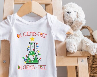 Funny Christmas , Chemistry,  Oh Chemis-Tree, Funny Baby s, Christmas Outfit, Funny Christmas Shirt for Kids, Science Baby, Onesie®
