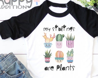 My Siblings Are Plants  Bodysuit, Cute Baby s, Cactus , Hipster Baby Clothes, Raglan Toddler Shirt, Long Sleeve, Plant Mom, Onesie®