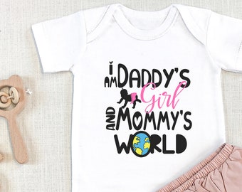 Daddy Mommy , Daddy Mommy Baby Bodysuit, Daddy's Girl, Mommy's World, Baby Girl Clothes, Gift For New Parents, Coming Home Gift, Onesie®