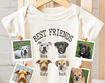 Pets Best Friends Baby Onesie®, Custom Dogs and Cats, Personalized Baby Shower Gift Pets, Baby Bodysuit, Pet Painting, Unique Baby Gifts