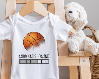 Baller Skills Loading Baby Onesie®, Basketball Baby Boy Gift, Basketball Fan Outfit, Cute Funny Basketball, Baby Shower Gift, Baby Bodysuit