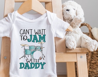 Personalized Drummer Baby Onesie®, Baby Drummer, Drumming Toddler T-shirt, Drum, Music Baby Outfit, Toddler Music Gift, Jam with Daddy