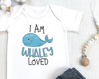 Whale , Funny Baby Bodysuit, I Am Whaley Loved Baby , Coming Home Outfit, Funny , Animal , Cute Niece Nephew Gift, Onesie®