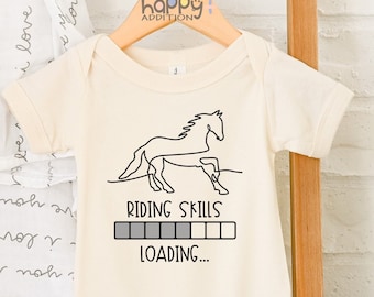 Riding Skills Loading Baby Bodysuit, Horse Riding Baby Gift, Baby Shower Gift, Equestrian Baby Gift, Cute Horse Onesie®