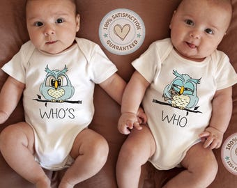 Funny Twin Baby Bodysuit: Milk and Cookie Matching Outfits Onesie
