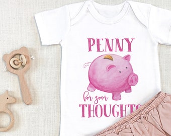 Pig Baby , Funny Baby Bodysuit, Cute Pig, Penny For Your Thoughts, Funny Baby , Farm , Bacon My Heart, Animal Farm, Onesie®