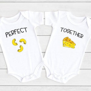 Perfect Together Twin s®, Best Friend Shirts, Twin Baby Gifts,  Best Friends Outfits, Gift For Twins, Mac and Cheese, Twin Set, Onesie®