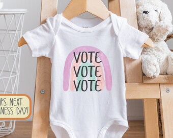 Vote Vote Vote Baby Bodysuit - Vote for my Future  - Voting Baby Clothes - Baby Girl  - Election - Rainbow Voting s, Onesie®