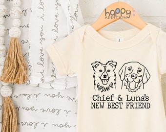 New Best Friend Onesie®, Protected By Dog Onesie®, Personalized Dog Name Onesie®, Dog Name Onesie®, Baby Shower Gift, Newborn Baby Gift