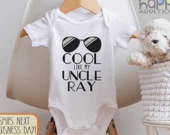 Custom Baby , Cool Like My Uncle, Custom Uncle , Personalized , Cute Baby Clothes, Toddler Shirt, Long Sleeve, Best Uncle, Onesie®