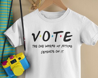 VOTE Toddler Shirt, Baby Bodysuit, Baby Clothes, Election 2024, Vote for My Future, Friends TV Show, Voting Baby Onesie®, Kids Raglan