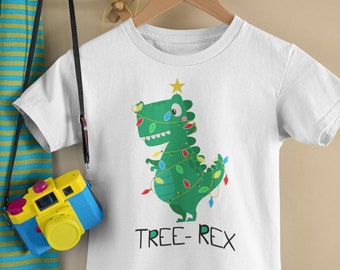 T-Rex Christmas Dinosaur Shirt, Dinosaur Toddler Shirt, Tree-Rex, Funny Christmas, Dino, Christmas Outfit For Boy, Cute Dinosaur Outfit