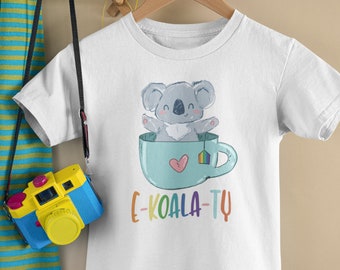 Equality Toddler Shirt, E-Koala-Ty, Koala Kid Shirt, LGBTQ, Humanity,  Kindness, Awareness, Unity in Diversity, Koala Bear, Tea, Animal