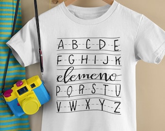 ABC Funny Toddler Shirt, elemeno (LMNO) Unisex Kids Shirt, Reading Shirt for Kids, Kids Outfit, Toddler Shirts For Boys, Alphabet Shirt