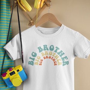 Retro Big Brother Toddler Shirt, Rainbow Baby , Pregnancy Announcement, Long Sleeve, Big Sibling, Oldest Brother, Cute Vintage, Onesie®