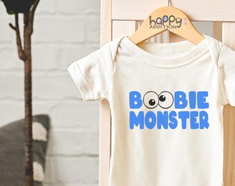 Boobie Monster Baby Onesie®, Funny Baby Bodysuit, Baby Boy Outfit, Baby Girl Outfit, Baby Shower Gift, Newborn Boy, Funny Bodysuit