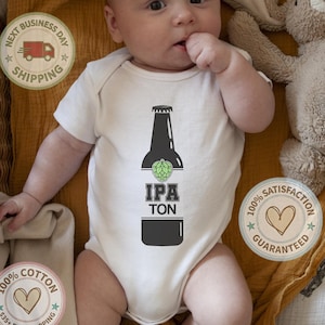 Funny IPA Ton or A Lot Baby Bodysuit, Funny Beer Lover Baby Onesie® Gift
