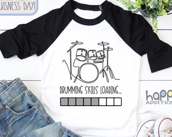 Drummer Skills Loading Baby Bodysuit, Drummer Shirt, Baby Drummer, Drumming Toddler T-shirt, Drum, Music Baby Outfit, Toddler Music Gift