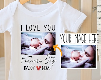 Personalized I Love You , Minimalist, Unisex , Cute Father's Day Outfit, I Love My Daddy, Custom Picture, Custom Image, Onesie®