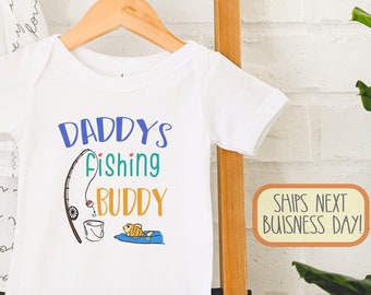 Personalized "Custom" Daddy's Fishing Buddy , Going Fishing With Daddy, Fisherman, Cute Fishing Baby Bodysuit, Raglan Toddler Shirt, Onesie®