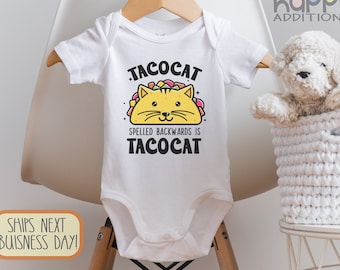 Tacocat Baby, Cat, Funny Taco Bodysuit, Mexican, Food, Taco, Taco Tuesday, Tacocat Spelled Backwards Is Tacocat,  Onesie® Brand