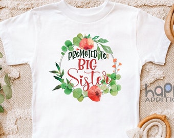 Floral Big Sister, Promoted To Big Sister, Pregnancy Announcement, Long Sleeve, Toddler Shirt, Big Sibling, Oldest Sister, Baby Reveal