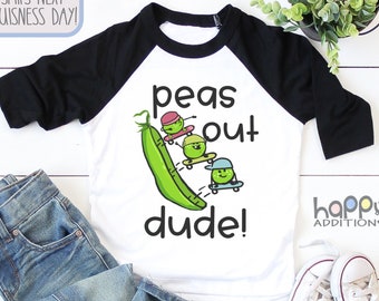 Funny Raglan Baseball Tee, Peas Out Dude , Cute Baby s®, Cute Pea Bodysuit Funny Baby Clothes, Baby Boy, Vegan, Vegetable, Onesie®