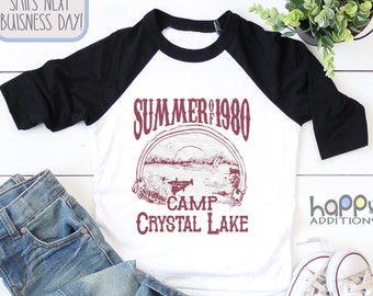 Camp Crystal Lake Toddler T-Shirt, Halloween Baby Bodysuit, Baby Shower Gift, Horror Movie Lover, Camping , 80's Horror Movie Fans, Onesie®