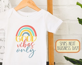 Good Vibes Only , Positive Baby Clothes, Rainbow , Summer Vibes , Cute Baby Clothes, Toddler T-Shirt, Raglan, Positivity, Onesie®