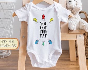 You Got This Dad , Dad Instructions , First Time Dad Gift, Cute Daddy Baby Announcement Gift, Funny Newborn Gifts for Dad, Onesie®