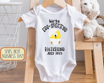 Pregnancy Announcement Baby Bodysuit, Baby Announcement Bodysuit, Personalized Due Date, Pun Baby Reveal, Easter Baby Announcement, Onesie®